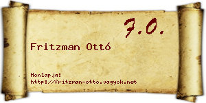 Fritzman Ottó névjegykártya